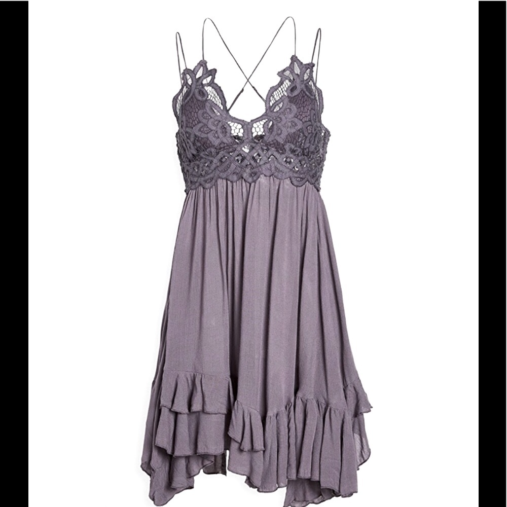 😍Free People Adella slip dress in Charcoal